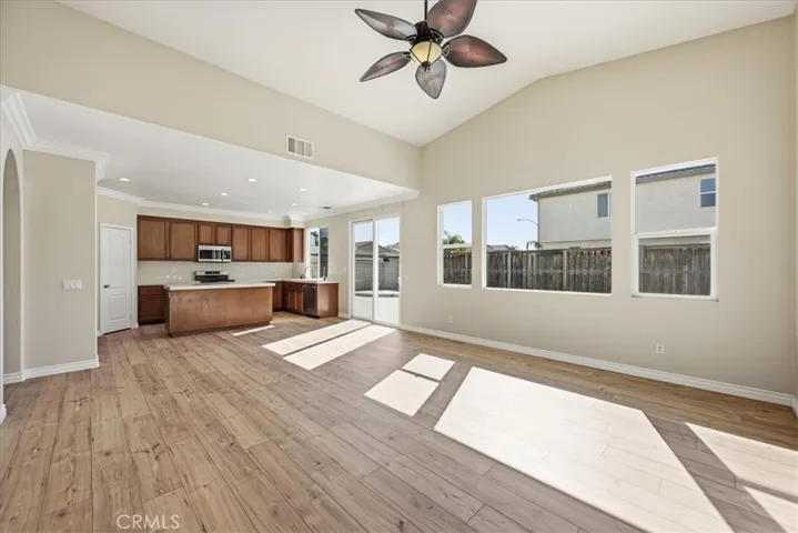 VIEW OF KITCHEN FROM THE LARGE FAMILY ROOM