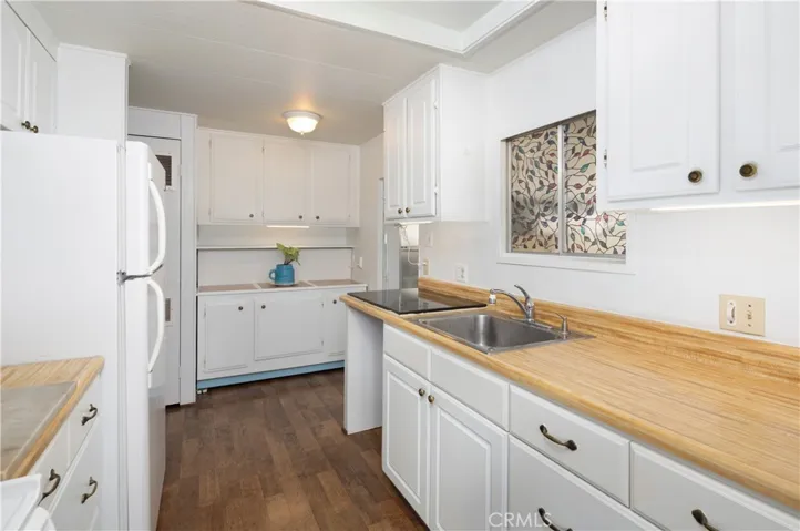 The kitchen has lots of counter space for cooking and entertaining.