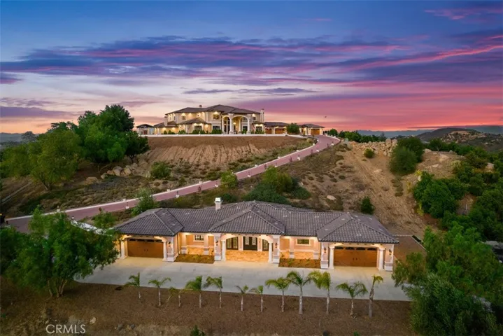 View of guest bungalow and main estate.