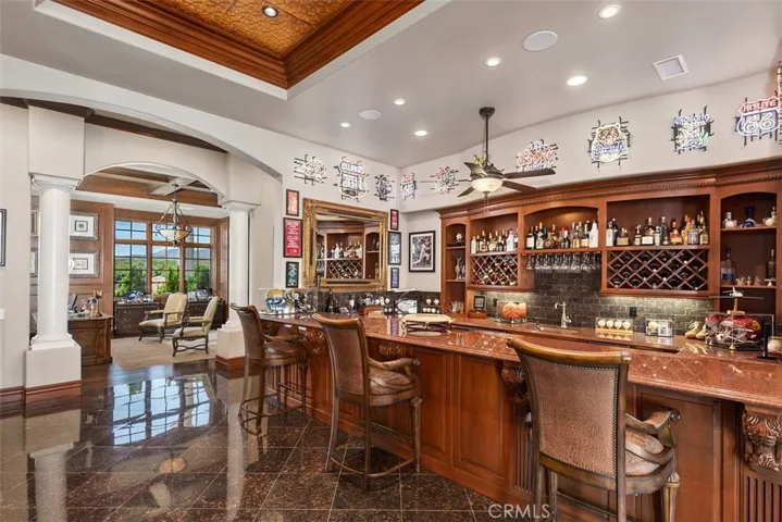 Massive wet bar area for entertaining guest.