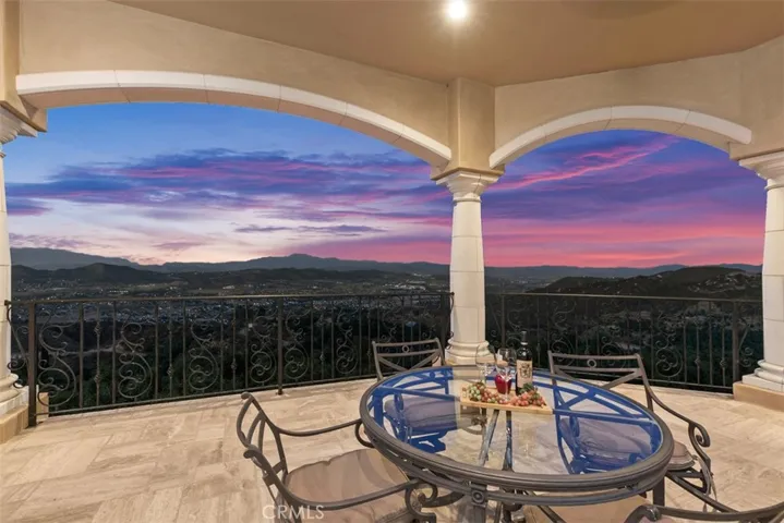 View from covered master suit patio area,