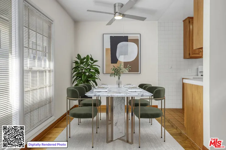 Virtually staged dining room