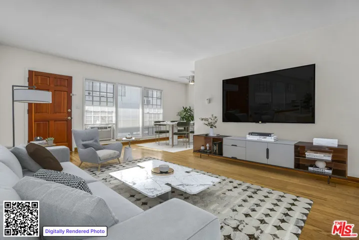 Virtually staged living room