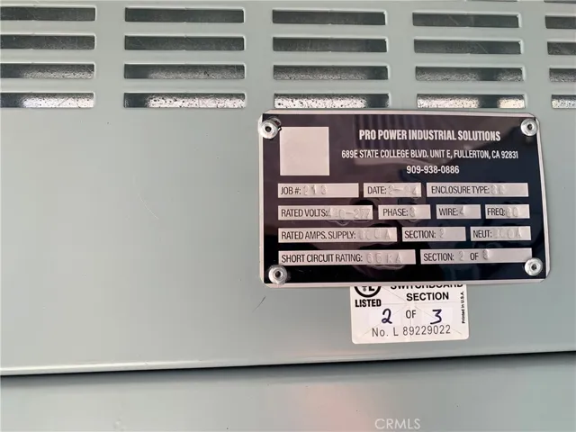 800 Amp 3 Phase 480/277/120V Power