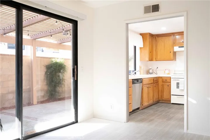 dining room leads to backyard and garage