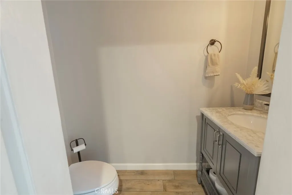 Remodeled Half Bath with Barn Door Entry