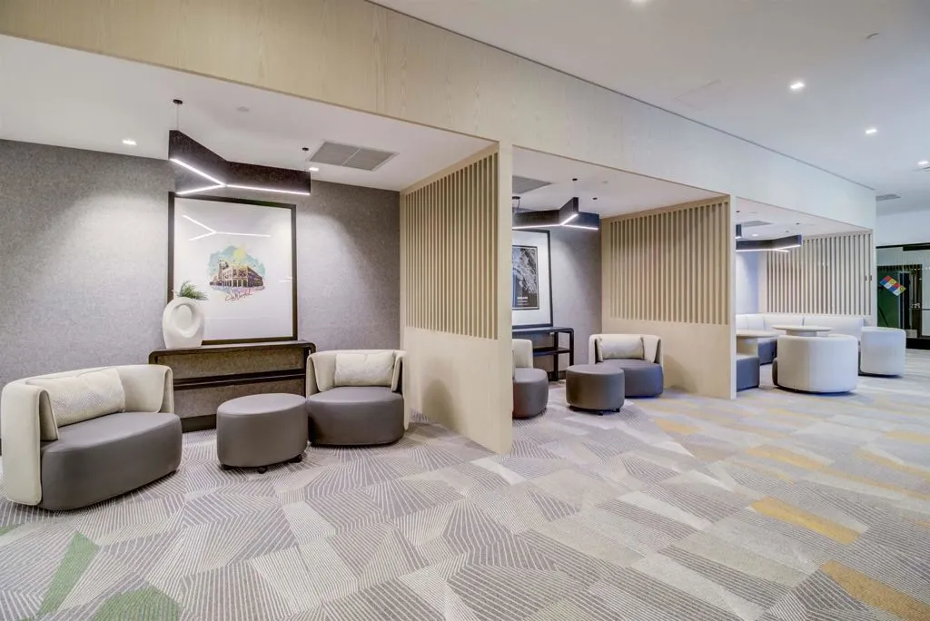 Common area with recessed lighting