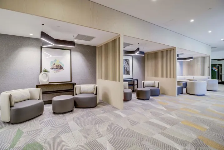 Common area with recessed lighting
