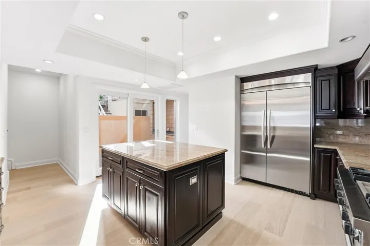 Choices, up the stair on the left or out to the patio?