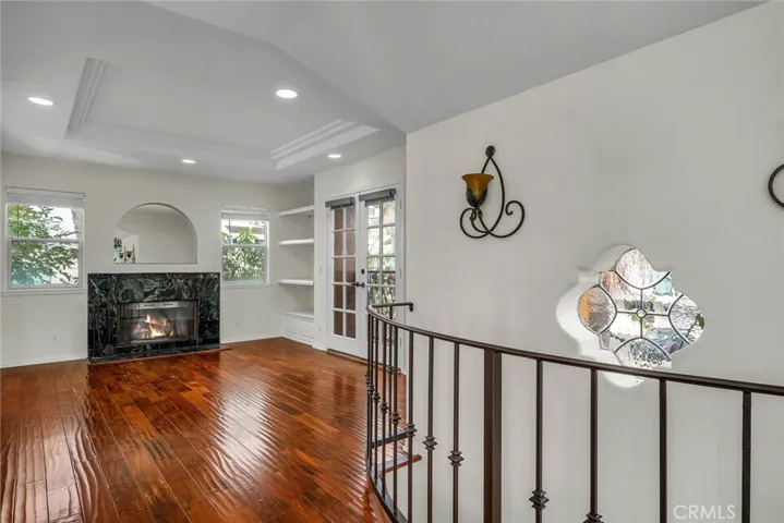 Living Room with virtually staged fire