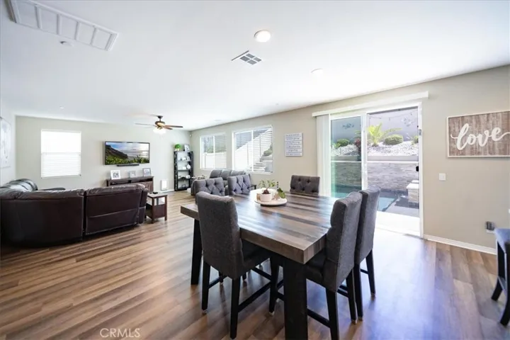 Dining area opens to great room