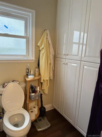 Lots of built-in storage in the toilet area.