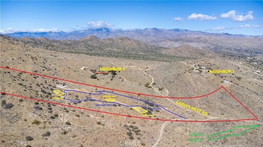 Aerial view looking W with approximate boundaries