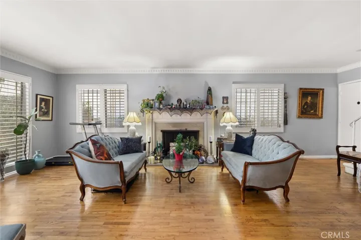 Living Room with Decorative Fireplace