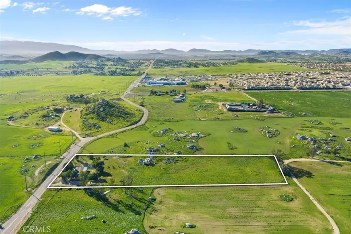 Aerial view looking towards Liberty High School and Scott Rd.
