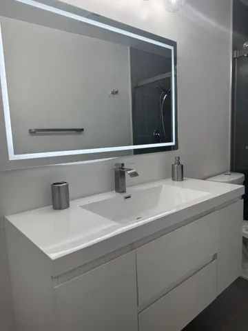 New Sink, Cabinet and Lighted Mirror