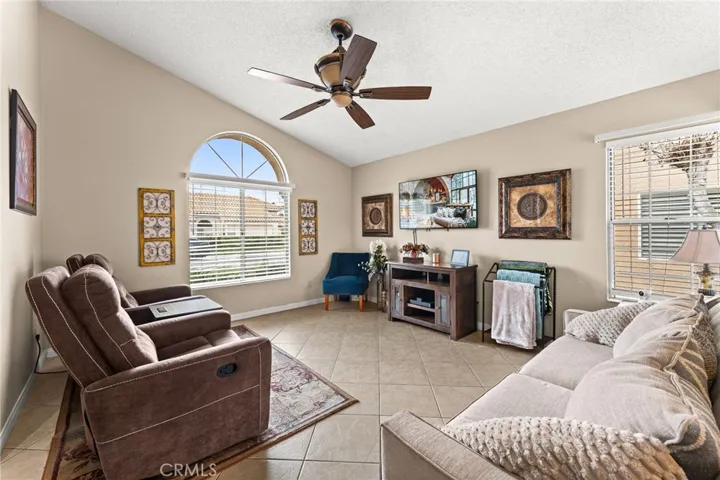 Living Room with Vaulted Ceiling