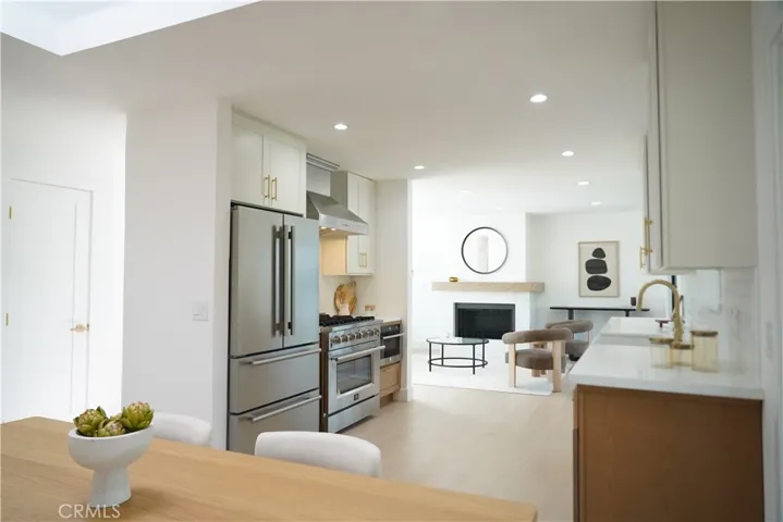 Dining room with view into kitchen