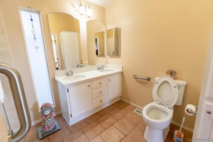 double sinks, quartz countertops, updated toilets.