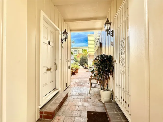 Walk way into the beautiful courtyard.