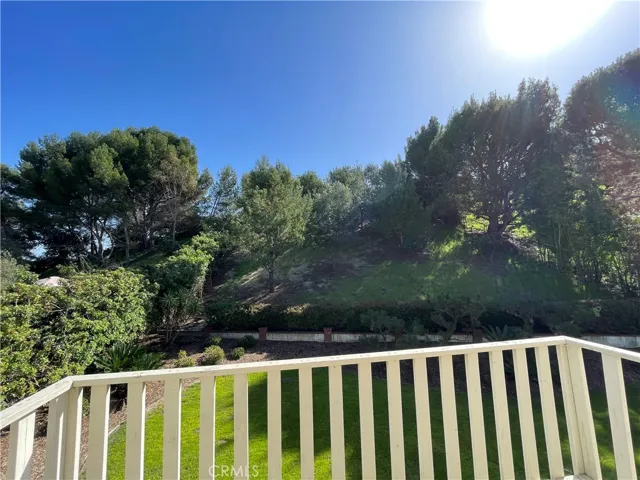 View of the backyard from the top of the balcony