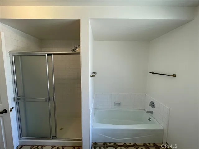 Separated shower and bath tub