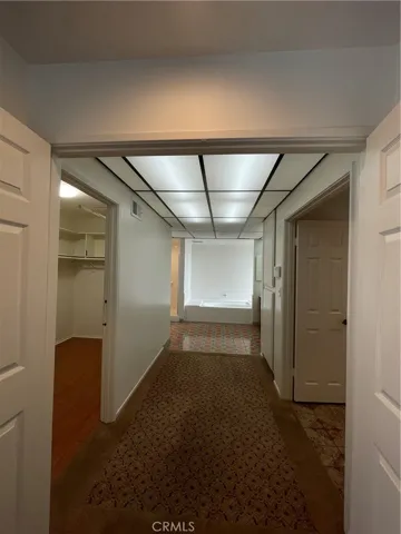 View of the full bathroom from the master bedroom