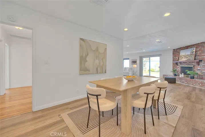 Dining room facing the fireplace