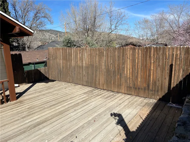 Large deck and fence yard