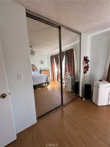 mirrored closet in master bedroom