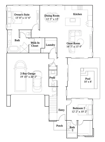 Residence 3 - level 1 floorplan