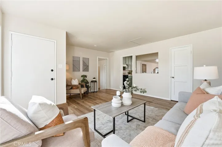 Living room opens to the kitchen.