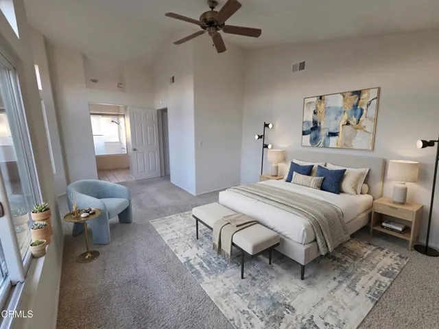 master bedroom staged