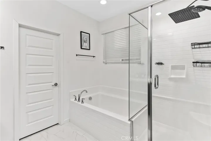Separate shower and tub
