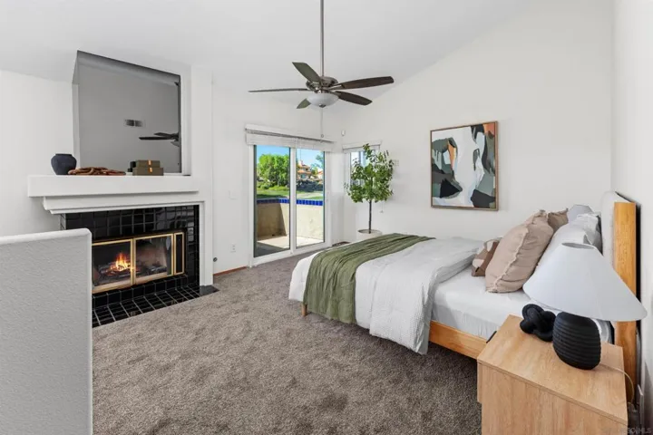 Primary bedroom staged