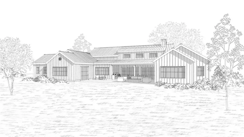 Plan 4 - Modern Farmhouse - Rear