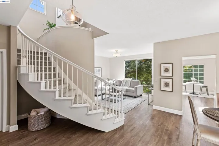 Elegant sweeping stairwell