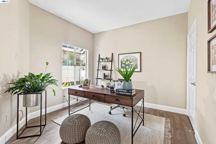 First floor bedroom/office/den.  Double doors close it off for privacy.