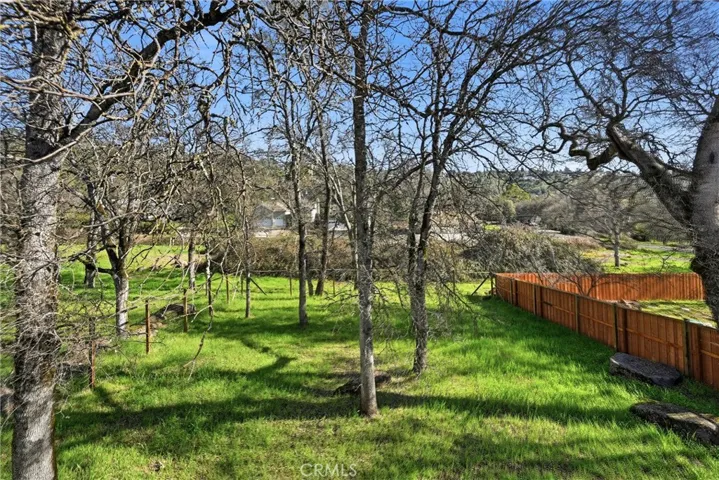Backyard blends into natural open space.