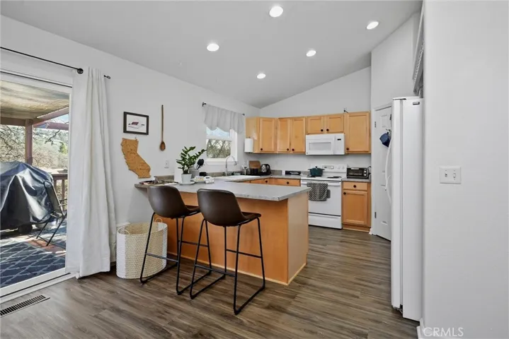 Open, friendly kitchen.