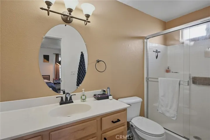 Primary bathroom has walk-in shower.