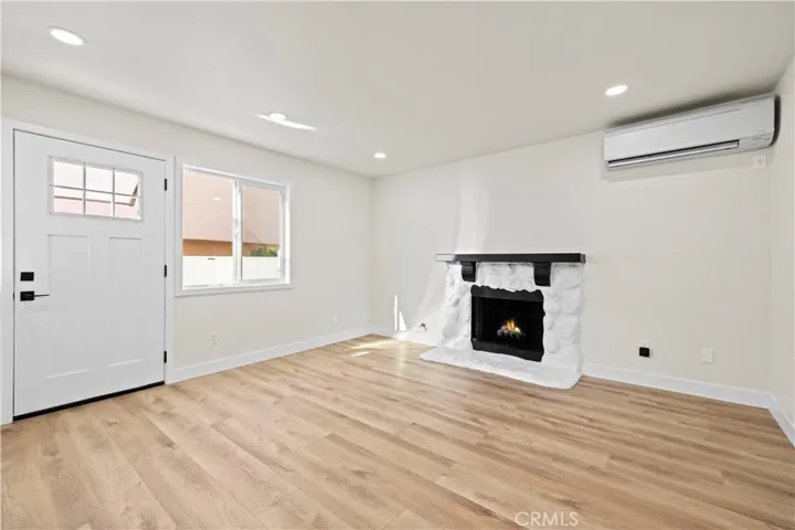 Fireplace is virtually staged