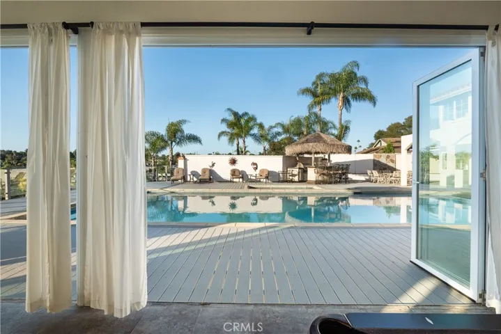 View from the pool house