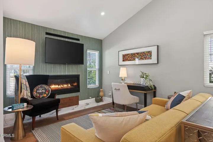 Comfortable living room with fireplace