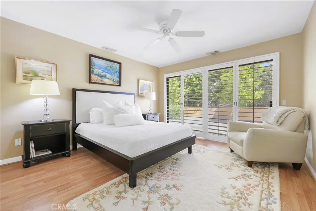 Bedroom with slider door to patio