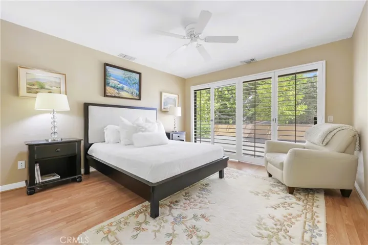 Bedroom with slider door to patio
