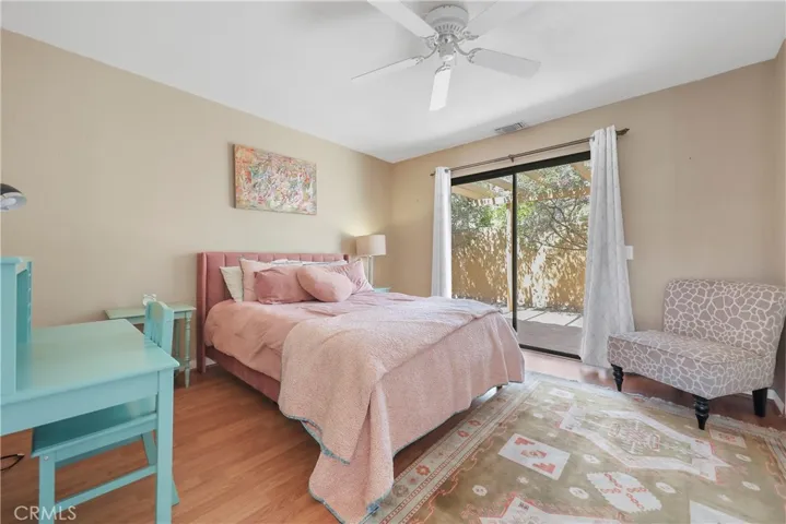 Bedroom with slider door to patio