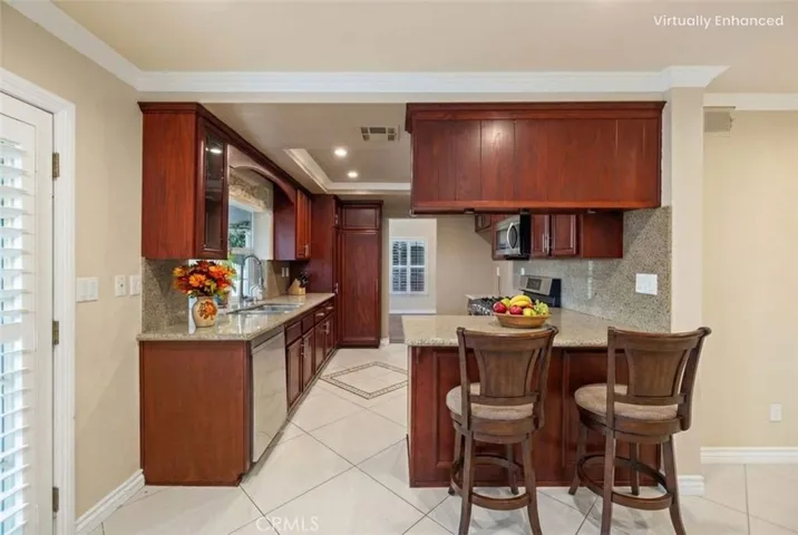 virtually staged kitchen