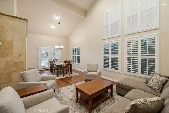 virtually staged formal living and dinning room