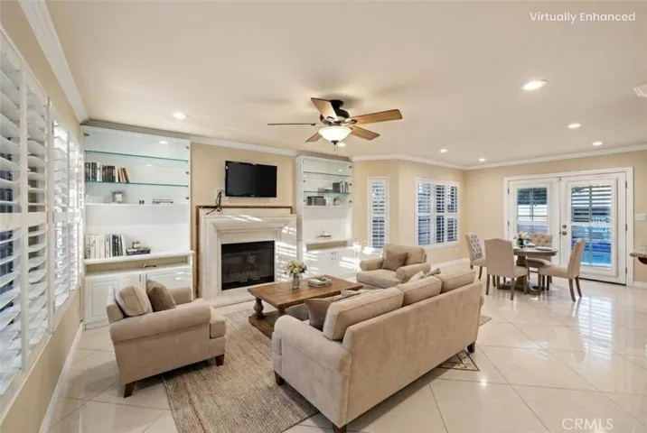 virtually staged family room & breakfast nook